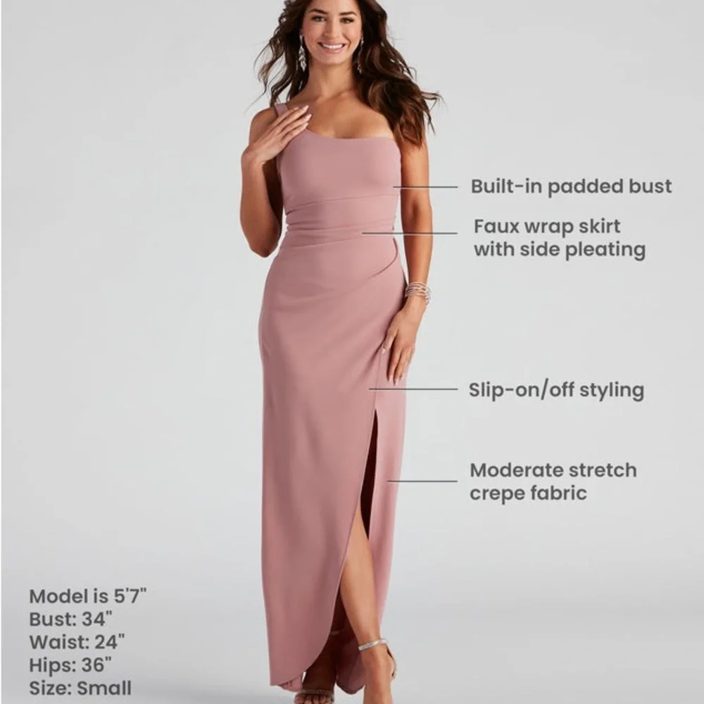 Iris Long Formal Mauve Dress, Sz S, NWOT - Picture 4 of 8